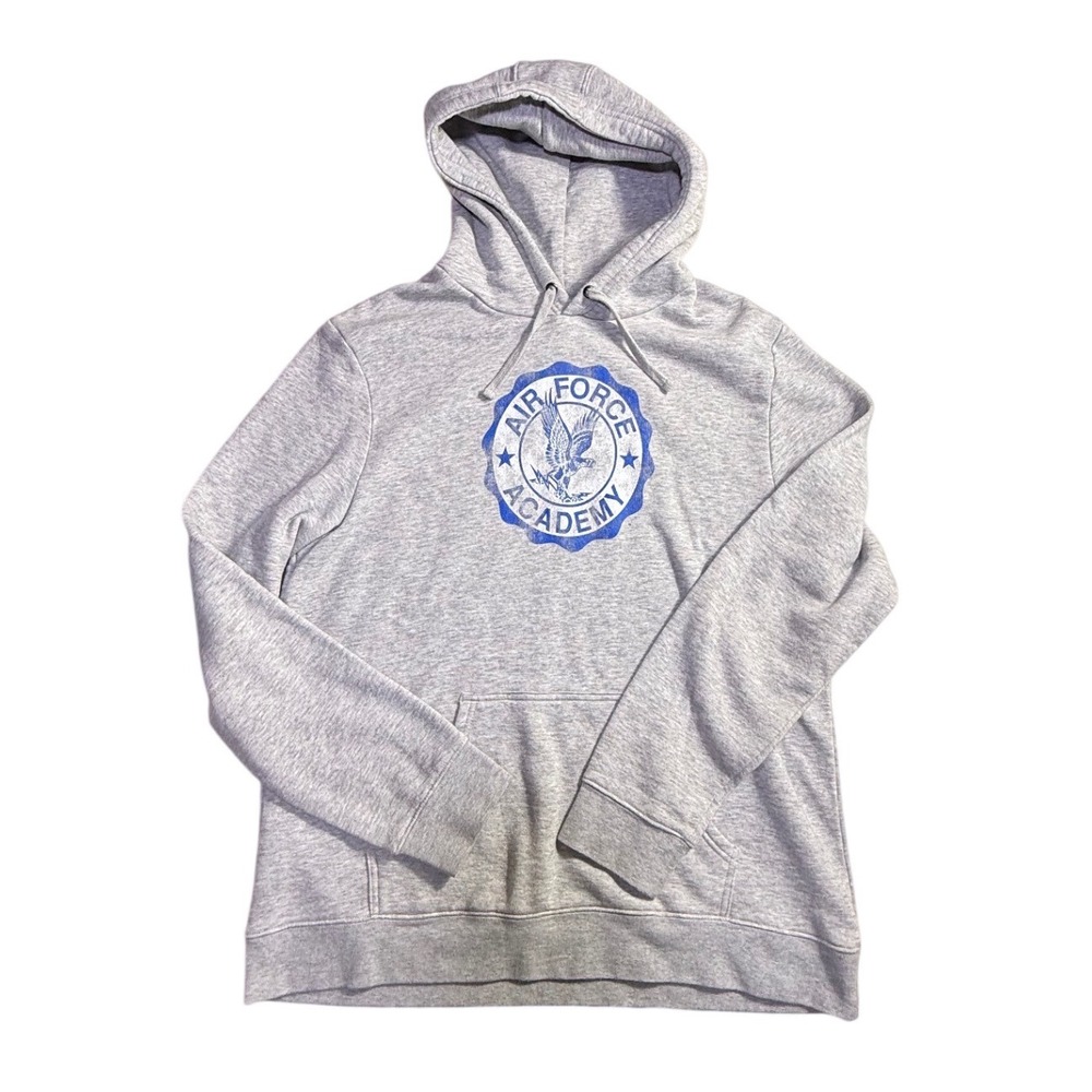 Fanatics Air Force Academy Hoodie Mens XL Gray Blue Logo Fleece Sweatshirt-2183